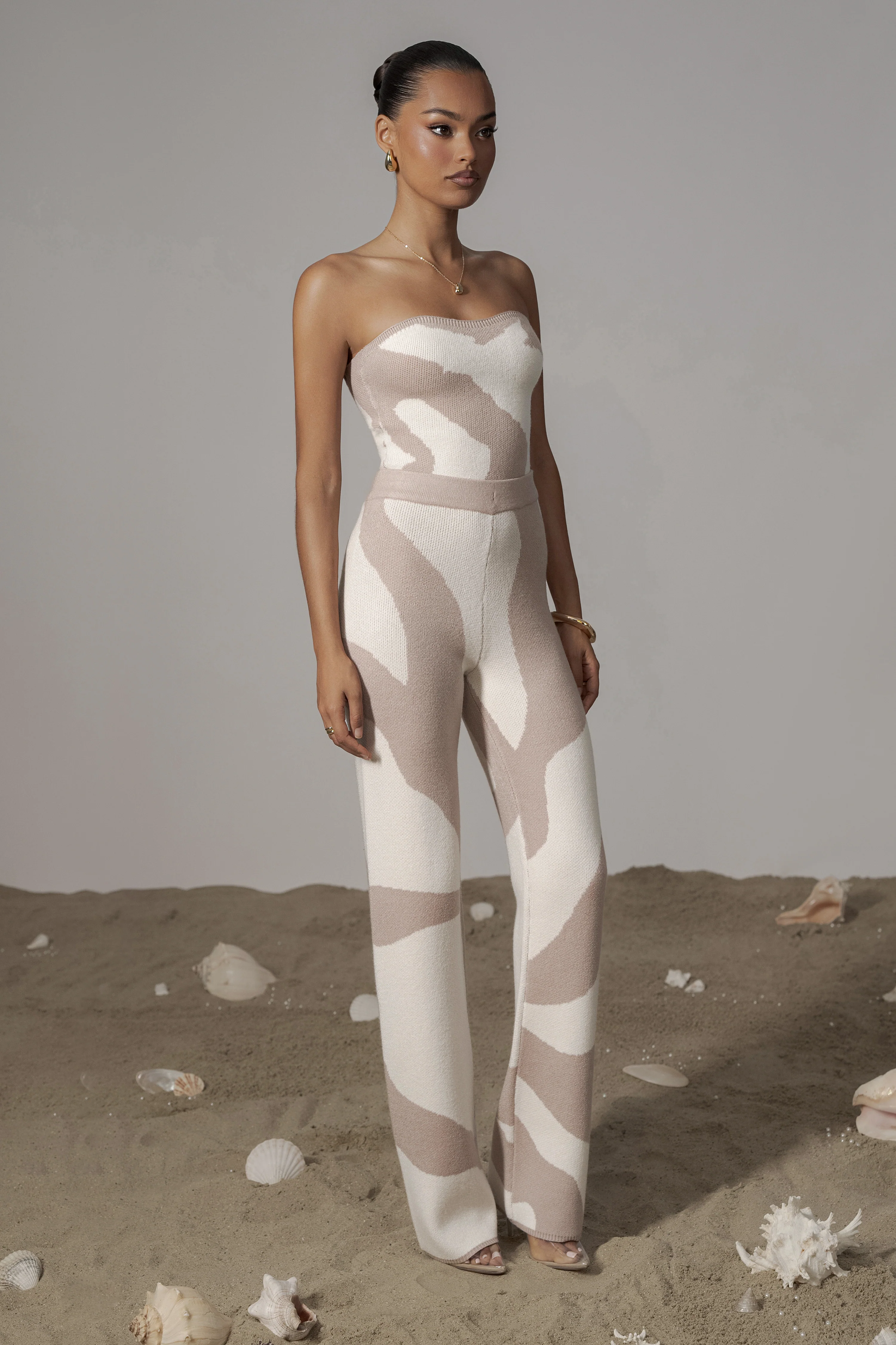 Beige Abstract Tropic Oasis Top - Image 8