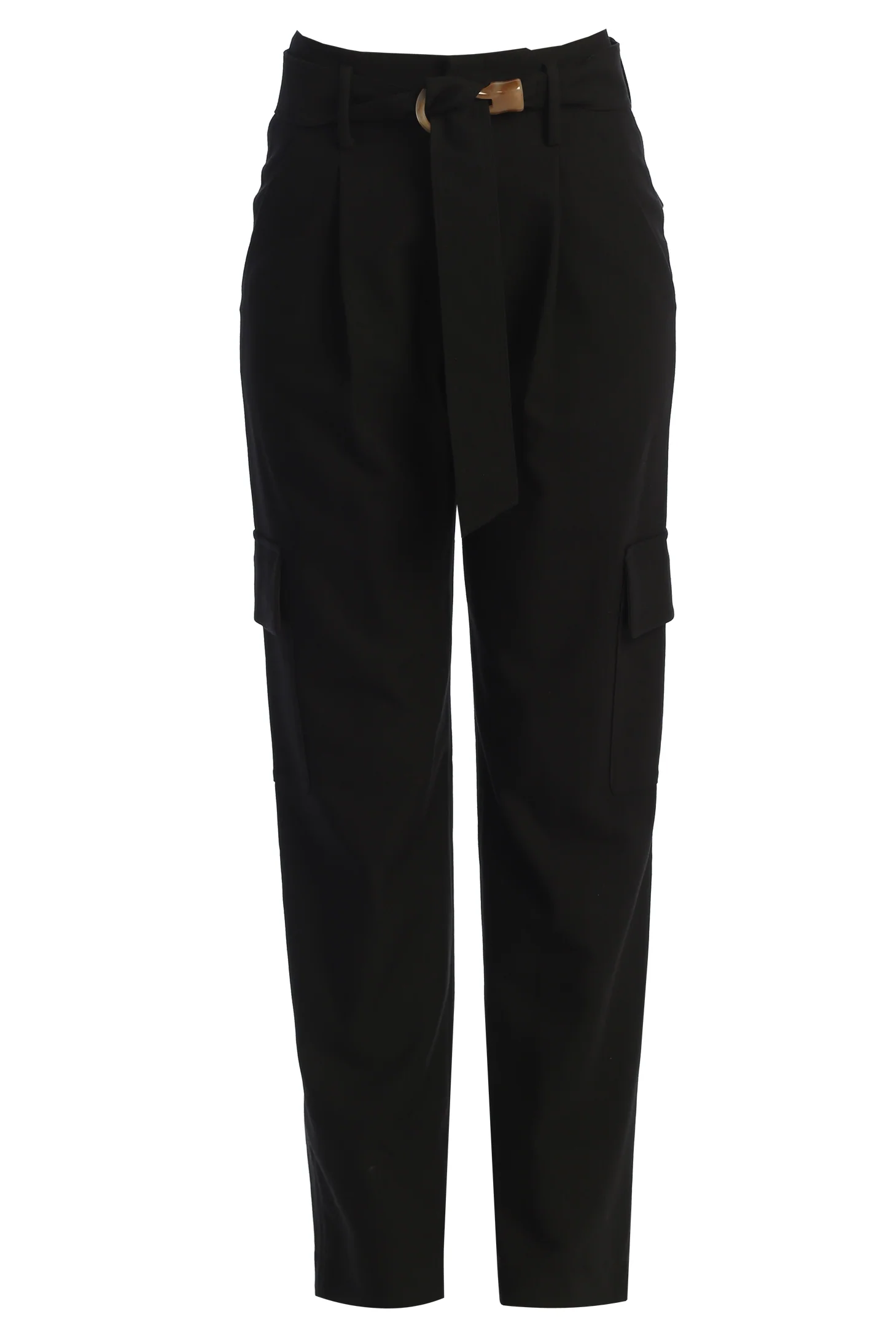 Black Alexis Belted Cargo Pants - Image 3