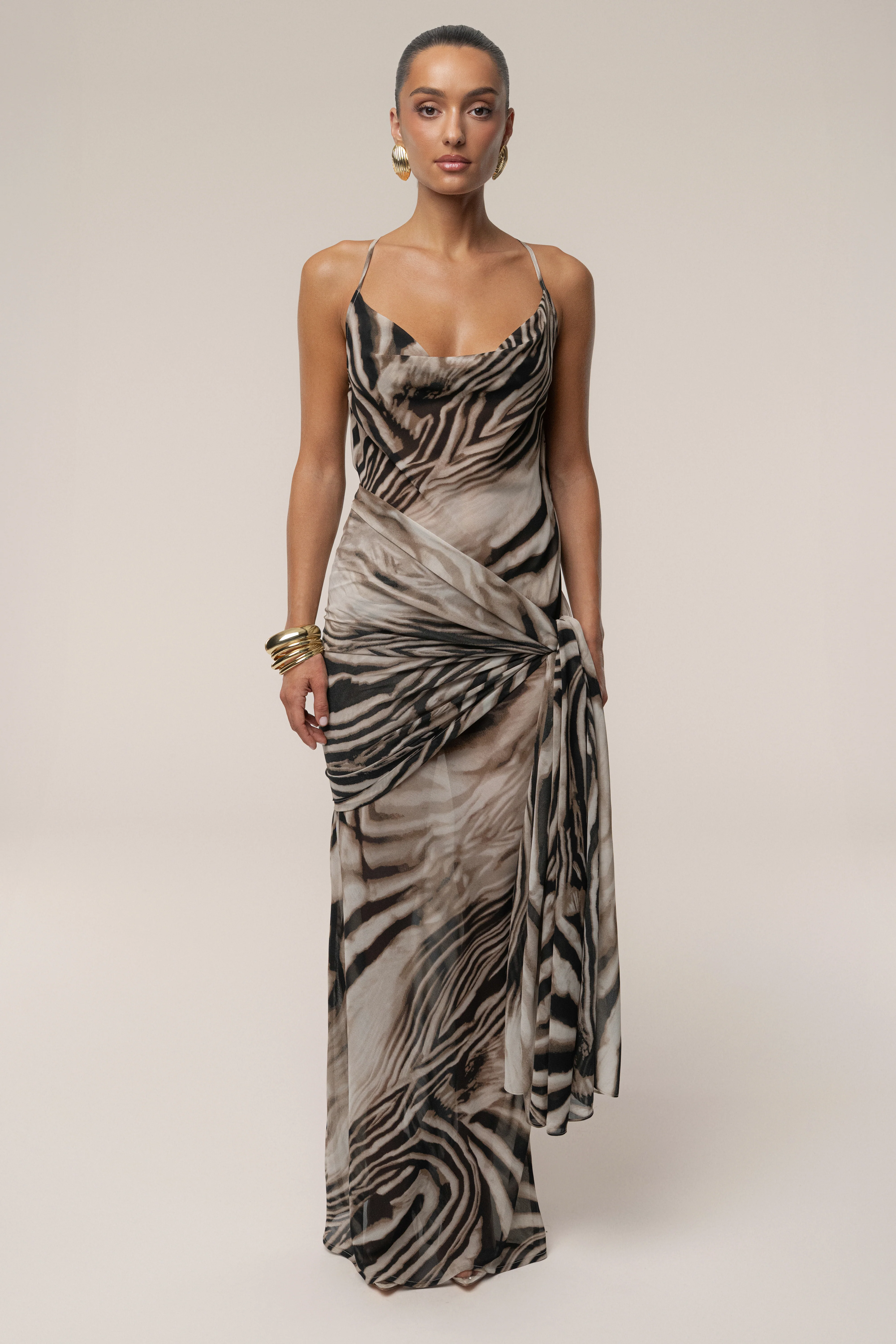 Brown Zebra Print Infinite Journey Maxi Dress - Image 4