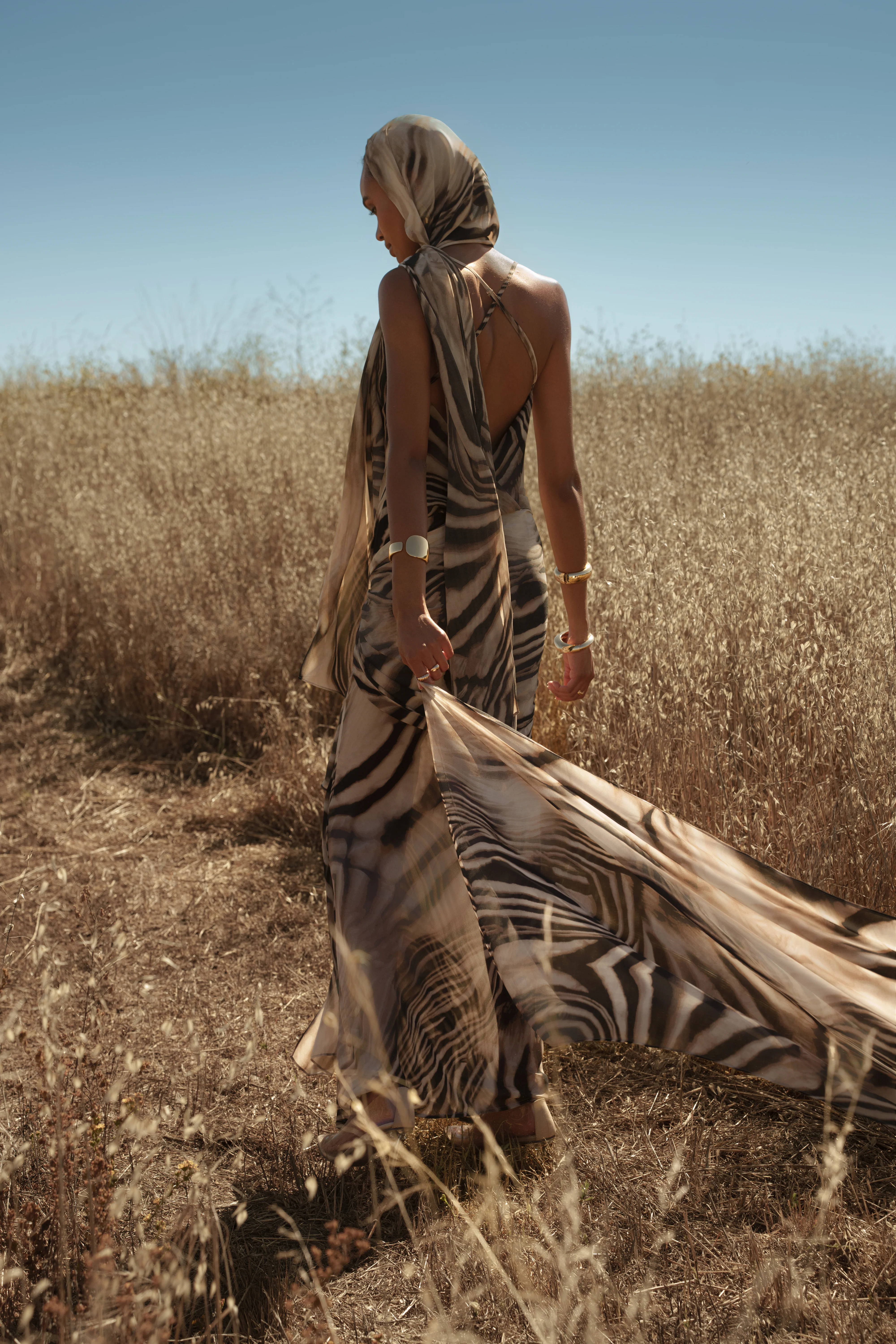Brown Zebra Print Shadow Safari Scarf - Image 16
