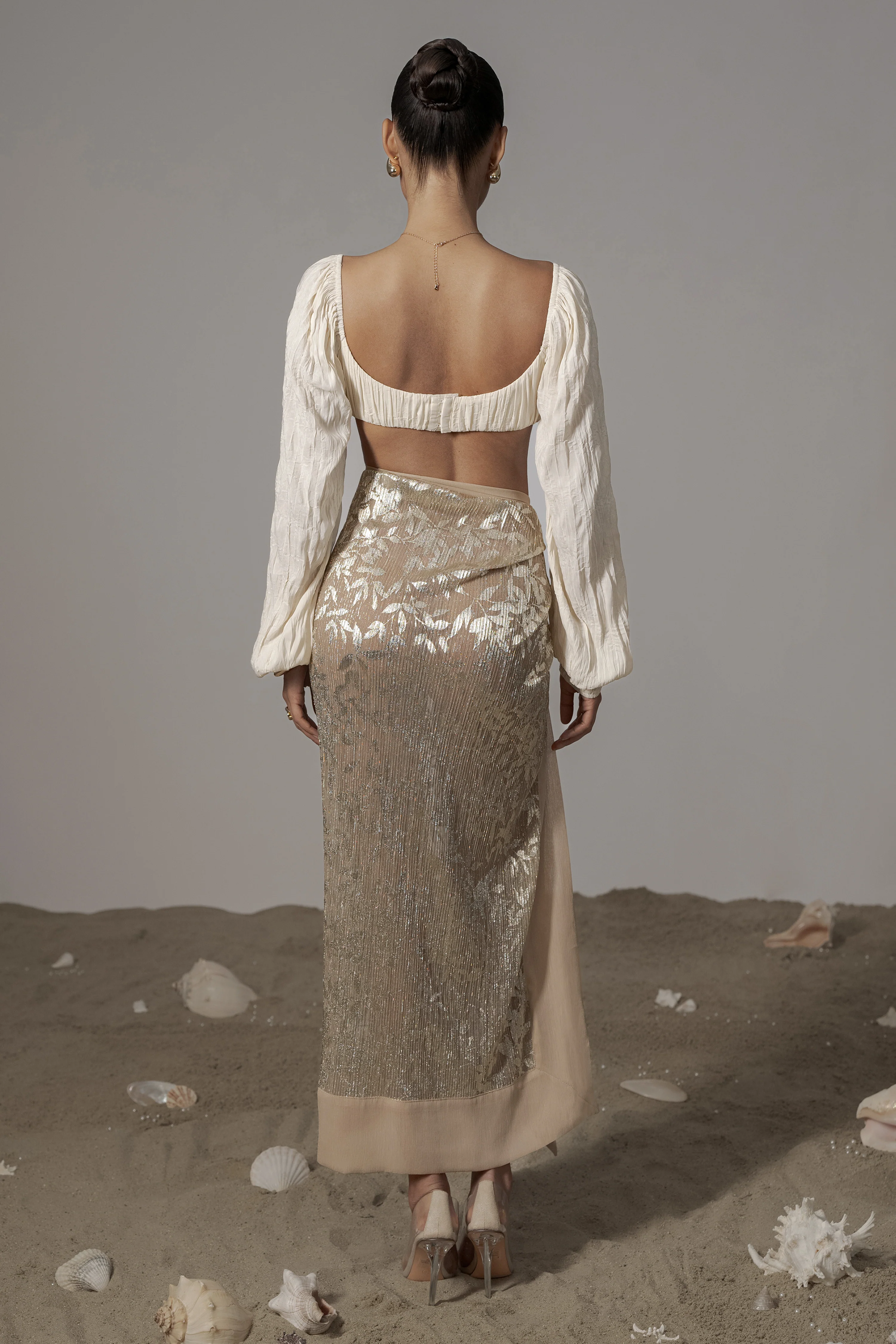 Gold Positano Printed Sarong Skirt - Image 12
