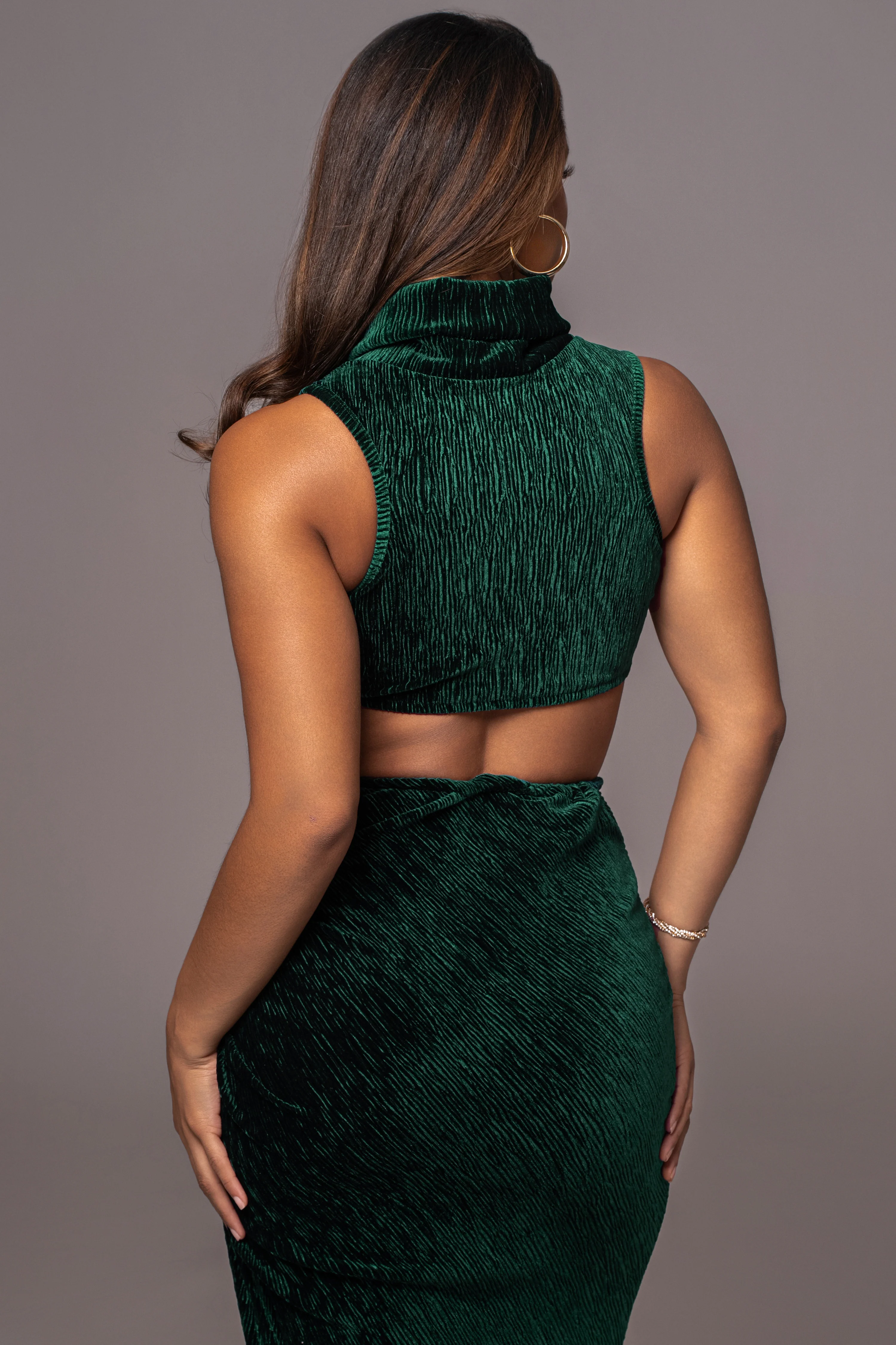 Green Chosen One Velvet Skirt Set - Image 8