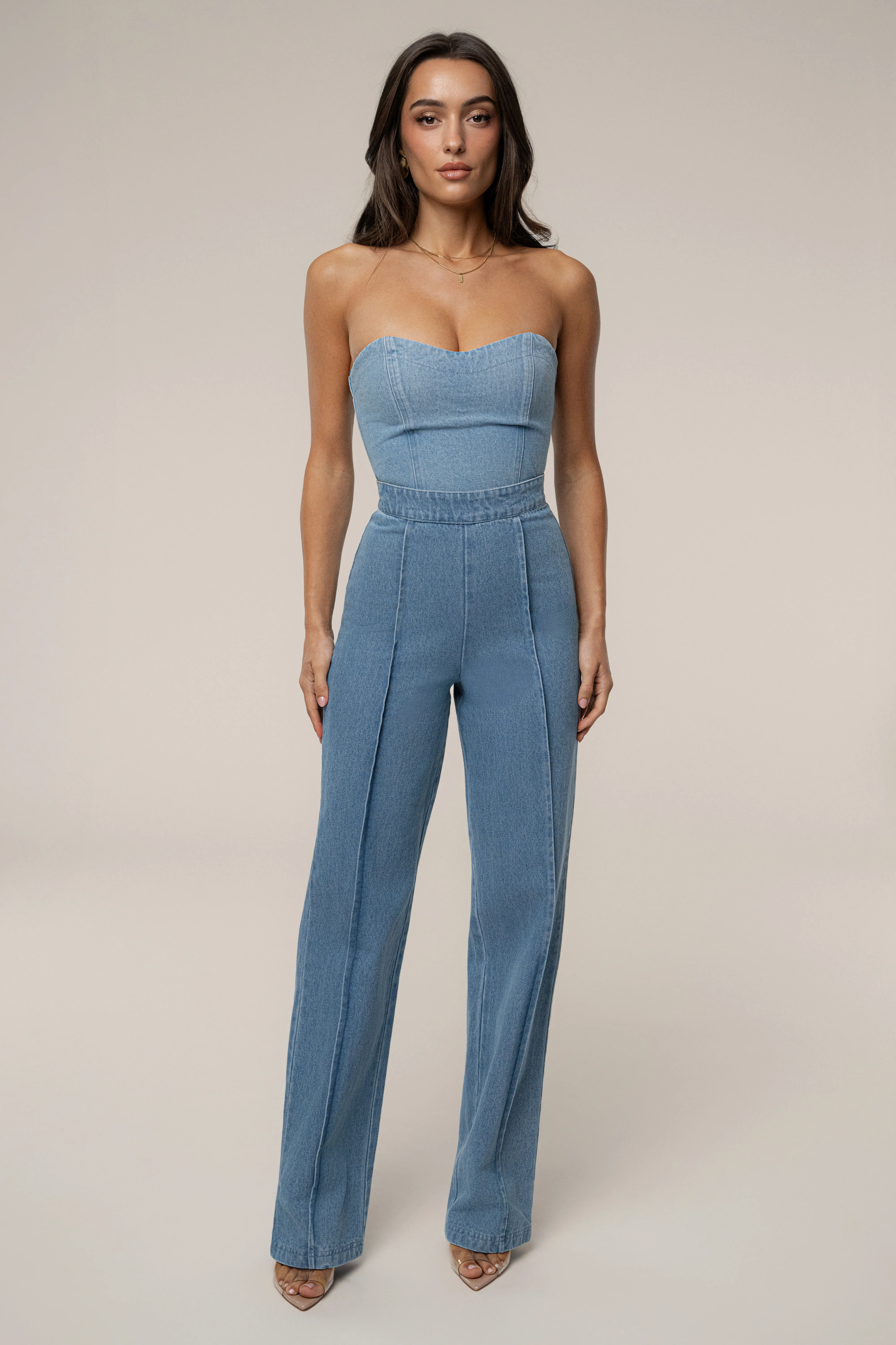 Medium Wash All You Need Denim Corset - Image 4